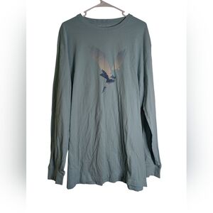 American Eagle Outfitters Blue Long Sleeve Tee Relaxed Fit